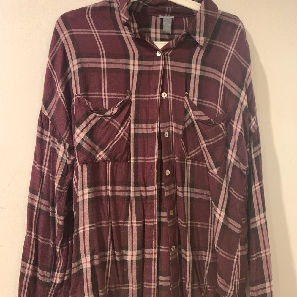 Charlotte Russe Maroon Flannel